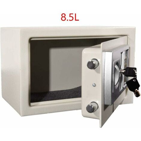Fireproof Digital Safe Box Home Safes Cash Anti-theft Safe Box Electronic Documents Safety Safe Security Box Solid Steel with Full-digit Keypad, 2 Keys and 2 Bolts 8.5L (31x20x20cm, White)