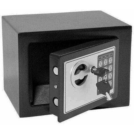 Digital Safe 4.6L Security Cash Jewelry Box Solid Steel Combination Lock With Key Freestanding Wall Floor Mounted 170  230  170mm, Black