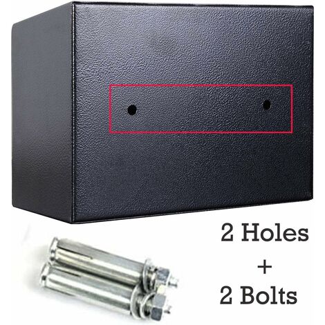 Digital Safe 4.6L Security Cash Jewelry Box Solid Steel Combination Lock With Key Freestanding Wall Floor Mounted 170  230  170mm, Black