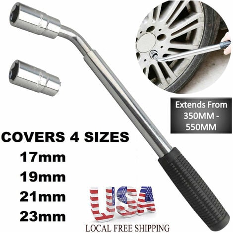 17mm &19mm 21mm &23mm Car Van Brace Extendable Wheel Socket Tyre Lug Nut Wrench