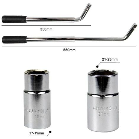 17mm &19mm 21mm &23mm Car Van Brace Extendable Wheel Socket Tyre Lug Nut Wrench