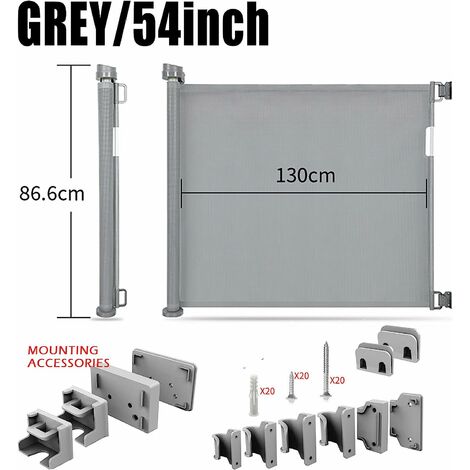 thumbnail image 2 of Retractable Baby Kids Safety Gate Child Barrier Extra Wide Mesh Safety Door For Stairs Doorways Hallways Indoor Outdoor Pet Dog Gate Buy Cheaply On 2 of 14