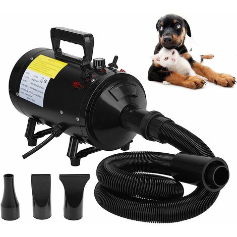 Stepless Adjustable Speed & Temperature Pet Grooming Hair Dryer, Quiet Pet Hair Dryer, Hair Dryer For Dogs, Cats and Pets Large And Small, 3 Nozzle Pet Blow Dryer, Blaster Fur Blower