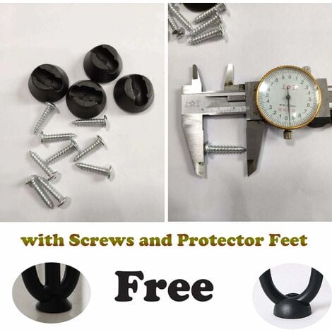 4Pcs Hairpin Table Legs Heavy Duty DIY Furniture Metal Table Legs with Free Screws & Protector Feet - Stable Standard Table Height, 10cm to 72cm, 2Rods, Black (10cm)