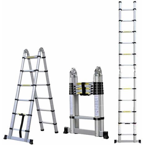 Multi-Purpose Aluminium Telescopic Folding Step Ladder Portable ...