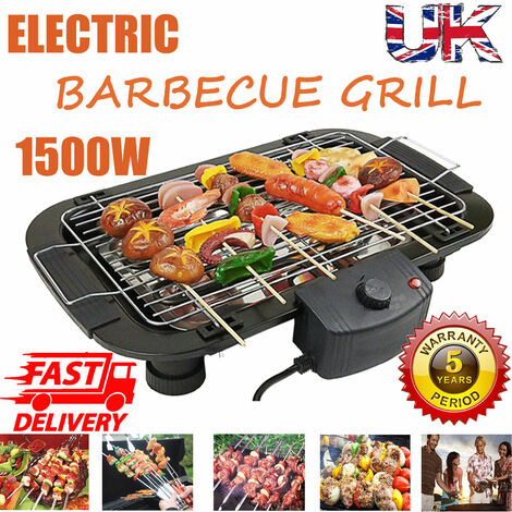Electric Table Top Grill BBQ Barbecue Garden Camping Indoor Smoke Free Cooking