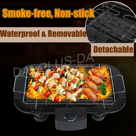 Electric Table Top Grill BBQ Barbecue Garden Camping Indoor Smoke Free ...