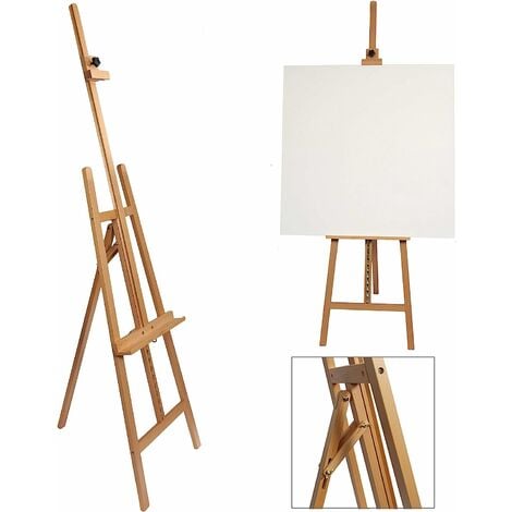 Artist Easel - Professional Studio Easel A-Frame Floor Standing Easel  Tripod for Painting and Sketching, Artists - 100% Solid Beech Wood