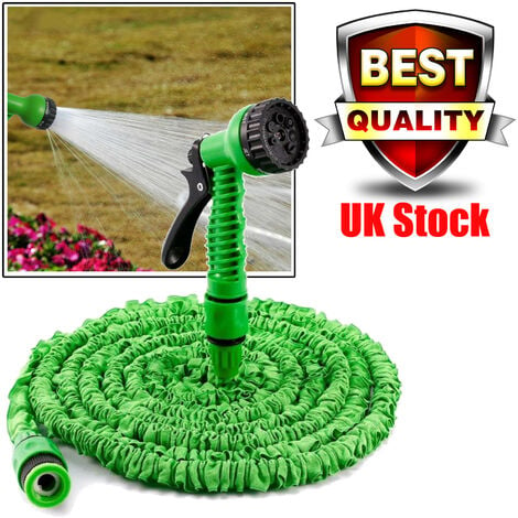 100FT Expanding Garden Water Hose Pipe with 7 Function Spray Gun