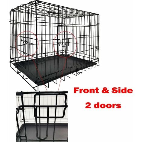 Plastic dog crate with side door best sale