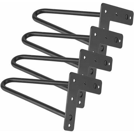 Black Iron Hairpin Table and Furniture Legs, Hairpin Table Legs Heavy Duty DIY Furniture Metal Table Legs for DIY Handcrafts Furniture (8inch)