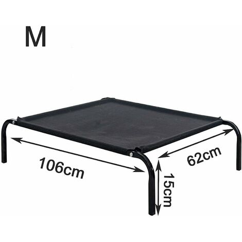 Medium Elevated Dog Cat Sleep Bed Portable Indoor Relaxing Sleeping Bed Outdoor Camping Basket Raised Cot Breathable Mesh Pet Cot Metal Frame, 106cm x 62cm x 15cm