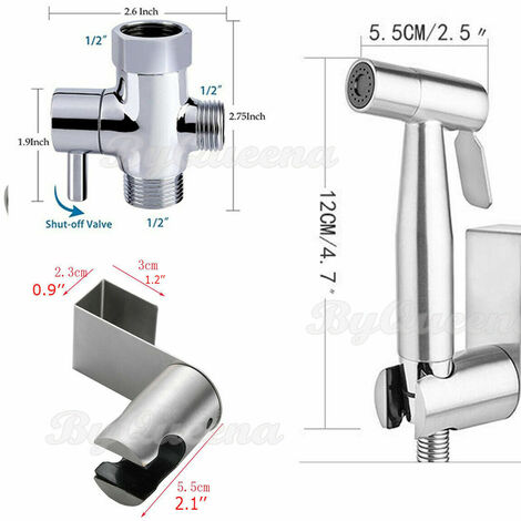 Handheld Bidet Sprayer Kit, Stainless Steel Shower Spray with Hose ...