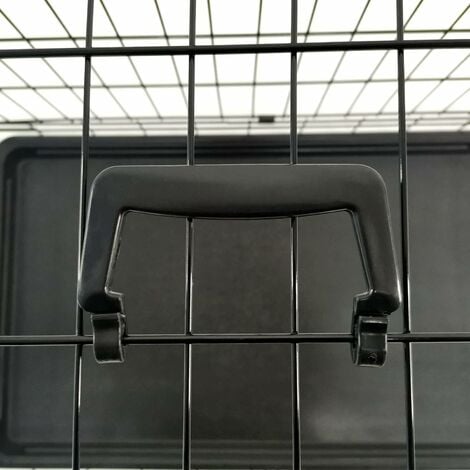 Pets Dog Puppy Crate  Folding 2 Door Metal Cage ideal for Home or Travel with Safety Latches and Easy to Clean Plastic Base Tray