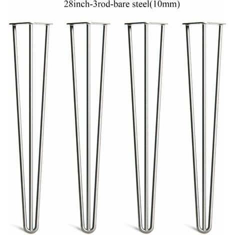 4 x Heavy Duty Hairpin Table Legs �C Superior Double Steel Welding with Free Screws, Build Guide & Protector Feet Worth ��8 �C 12mm Steel