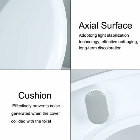 Toilet Seat, Soft Close Toilet Seat White with Quick Release for Easy Clean, Top Fixing, Stay Tight Toilet Lid Oval Shape, Heavy Duty Urea-Formaldehyde Anti-Bacterial Material
