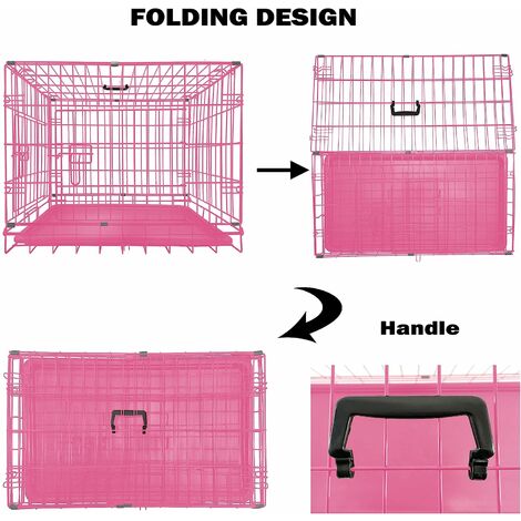 Pink puppy cage best sale