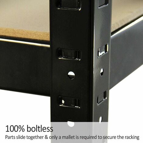 Adjustable 5 Tier Racking Shelf Shelving Shelves Home Storage Unit Black Shelf