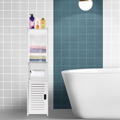 Modern Bathroom Storage Floor Cabinet Shelf with Doors Shelves Toilet Vanity Cabinets (1/5)