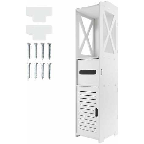 Bathroom Storage Cabinet Shelf Floor Standing Waterproof Organizer Rack Kitchen