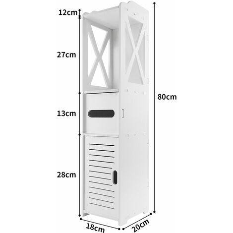 Bathroom Storage Cabinet Shelf Floor Standing Waterproof Organizer Rack Kitchen