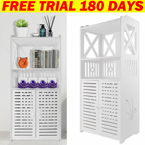 Modern Bathroom Shelf Cabinet Cupboard Storage Toilet Free Standing Organizer