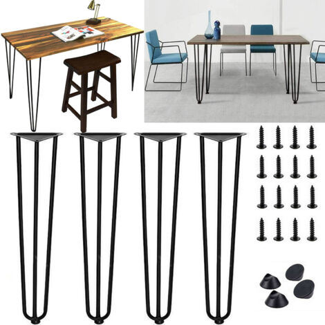 28 Inch Hairpin Legs Heavy Duty Metal Table Legs for Coffee Table Chair Bench Desk Nightstand 3-Rod Iron Wire Legs for DIY Furniture (1/5)