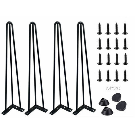 Hairpin Legs 34''/ 86cm Heavy Duty Table Legs with Floor Protector Feet & Screws 4PCS Furniture Legs for Standard Desk Dining Table Dressing Table Computer Table