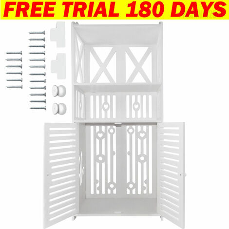Bathroom Storage Cabinet Shelf Floor Cupboard Free Standing Organizer Racking