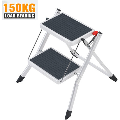 2 Step Stool Folding Steps Stool Stepladders with Handgrip Anti-Slip Kitchen DIY (1/5)