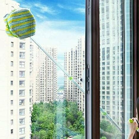 Telescopic U Type High Rise Window Cleaner Glass Wash Cleaning Brush Long Handle