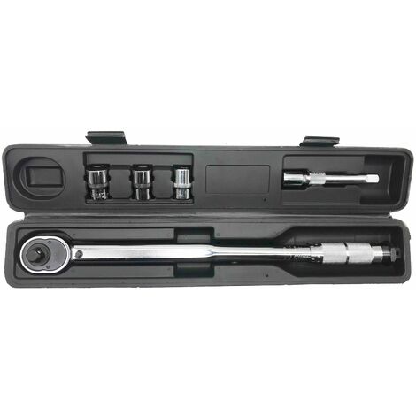 Car Torque Wrench Spanner Kit Hand Tool 1/2" 28-210Nm Socket Set 17 19 21mm Tool