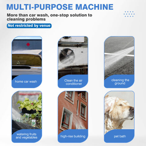 Cordless Power Washer, 21V Cordless Pressure Washer with 1.5Ah Rechargeable Battery, 6-in-1 Adjustable Nozzles, Portable Pressure Washer for Car Wash, Outdor Fence, Floor Cleaning & Garden Watering