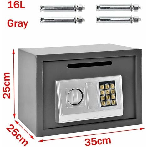 Large Digital Electronic Security Safe Box Fireproof Safe with Digital Keypad,16L Steel Construction Cash Safe for Home Business Jewelry Office Hotel Money Document,Wall Floor Anchoring