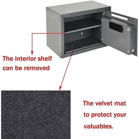 Large Digital Electronic Security Safe Box Fireproof Safe with Digital Keypad,16L Steel Construction Cash Safe for Home Business Jewelry Office Hotel Money Document,Wall Floor Anchoring