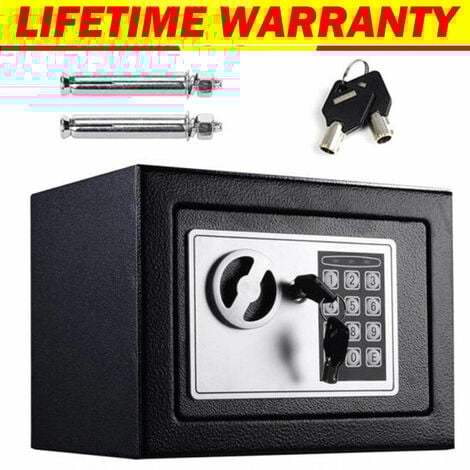 Safebox For Home, High Security Steel small home Office Digital Electronic Safe Box with Two Keys Small Value Safe with Digital Keypad for Extra Security