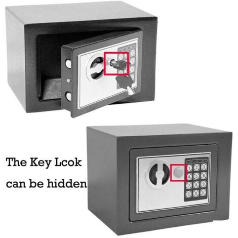 Safebox For Home, High Security Steel small home Office Digital Electronic Safe Box with Two Keys Small Value Safe with Digital Keypad for Extra Security