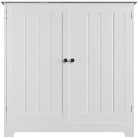 Under Sink Cabinet, Bathroom Floor Cabinet with 2 Doors and 2 Shelves Wooden Space Saving Free Standing for Bathroom