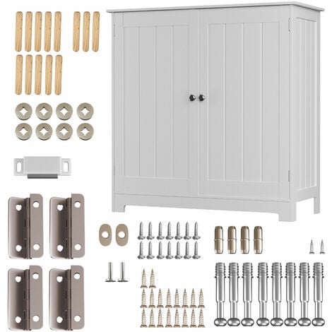 Under Sink Cabinet, Bathroom Floor Cabinet with 2 Doors and 2 Shelves Wooden Space Saving Free Standing for Bathroom