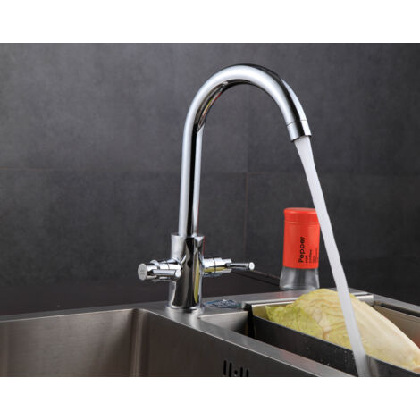 Kitchen Sink Taps Traditional Easy Install Minimum 0.5 bar Water Pressure with 2 Hoses Suitable for Kitchen Sink Bar Tap 360 Degree Swivel Spout Brass Chrome