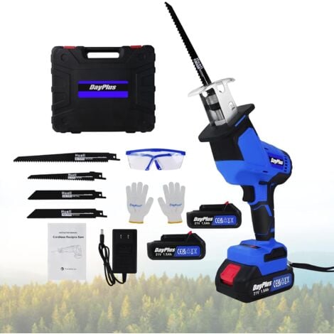 Brushless Reciprocating Saw 21V Hand Saw Electric Saber Saw with 2X Batteries and 1xCharger Electric Saws to Cut Wood 1900 RPM Scorpion Saw for