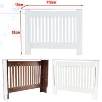 Living Room Radiator Cover Cabinets, MDF Wooden White Painted Vertical Slat Cabinet Shelve Grill Furniture Tall Radiator Cover 229596486