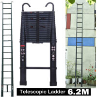 6.2m Telescopic Folding Extendable Extension Ladder Multi Purpose Steps 20.3ft