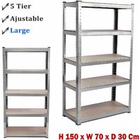 5 Tier Garage Shelf Heavy Duty Shelving Storage Racking Unit Boltless Bays Large