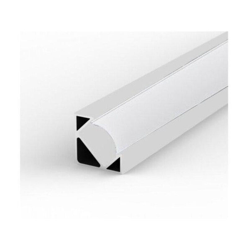 Perfíl Aluminio para Tira LED Difusor Transparente LLE-ALP001-RL x 2M