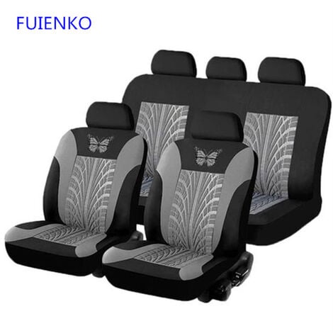 Housse de siège de voiture universelle Ultra-luxueuse, ensemble complet,  noir, mise à niveau des coussins de siège Auto, housses de siège avant et
