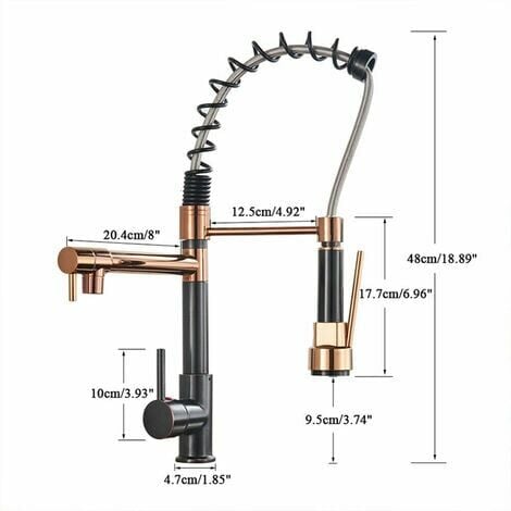Robinet Cuisine Douchette Evier Cuisine Mitigeur Evier Avec Douchette Extractible 2 Fonctions Bec Pivotant à 360° Robinet Evier Mitigeur Cuisine Douchette Mitigeur Or Rose