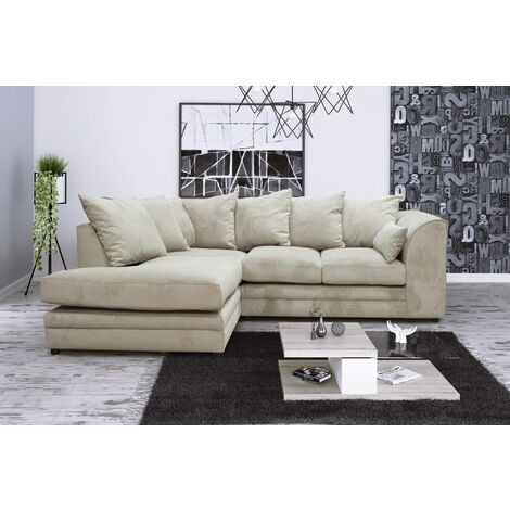 Beige left hand corner shop sofa