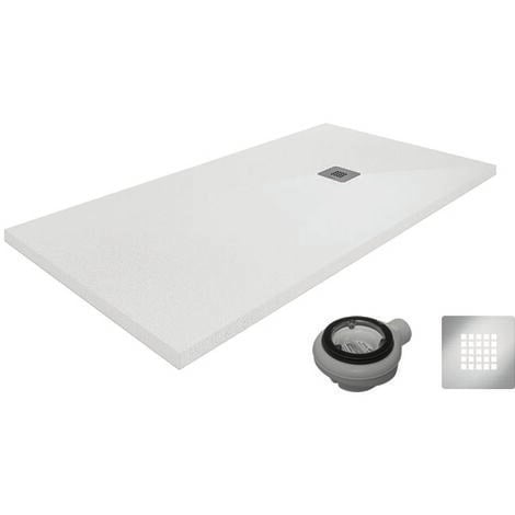 Receveur De Douche En Résine QUARTZ Extra-plat. Texture Ardoise. Gris