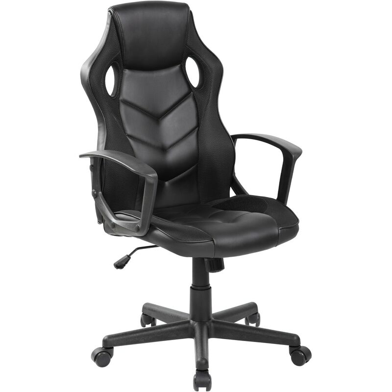 Rebecca Mobili Silla gaming de escritorio ejecutiva en cuero negro oficina pvc con ruedas sala estudio dimensiones al x an fo 106118 60 61 re6776